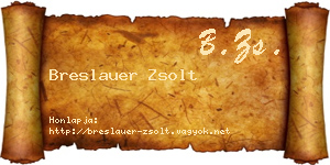 Breslauer Zsolt névjegykártya